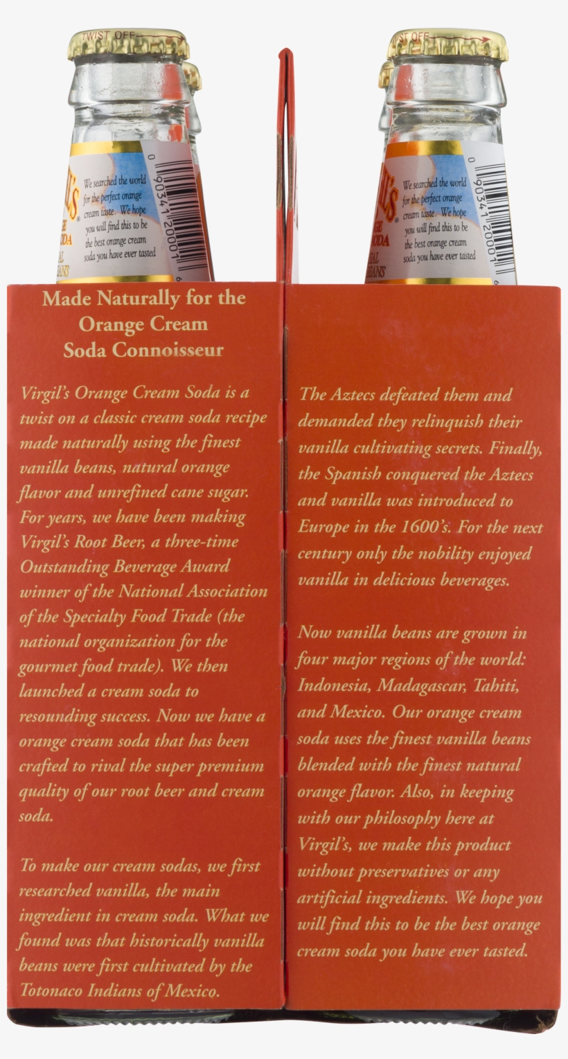 Virgil's Low Sodium Gluten-free Micro Brewed Orange - Carbonated Soft Drinks, transparent png