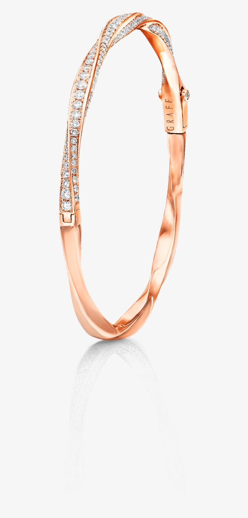 A Graff Rose Gold Pave Half Set Diamond Spiral Bracelet - Bangle, transparent png
