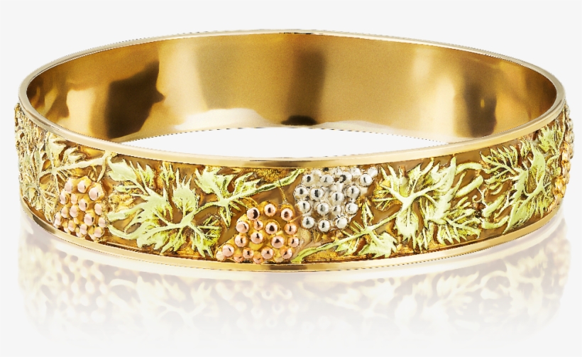 18ct Gold Slave Bangle Embossed With Grapevines - Bangle, transparent png