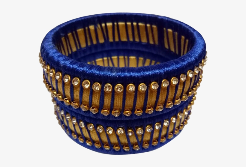 Blue With Stone Kada Bangle Set - Storage Basket, transparent png
