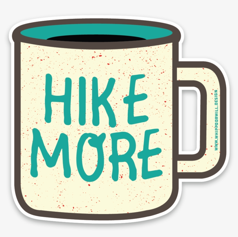Hike More Mug Sticker, transparent png