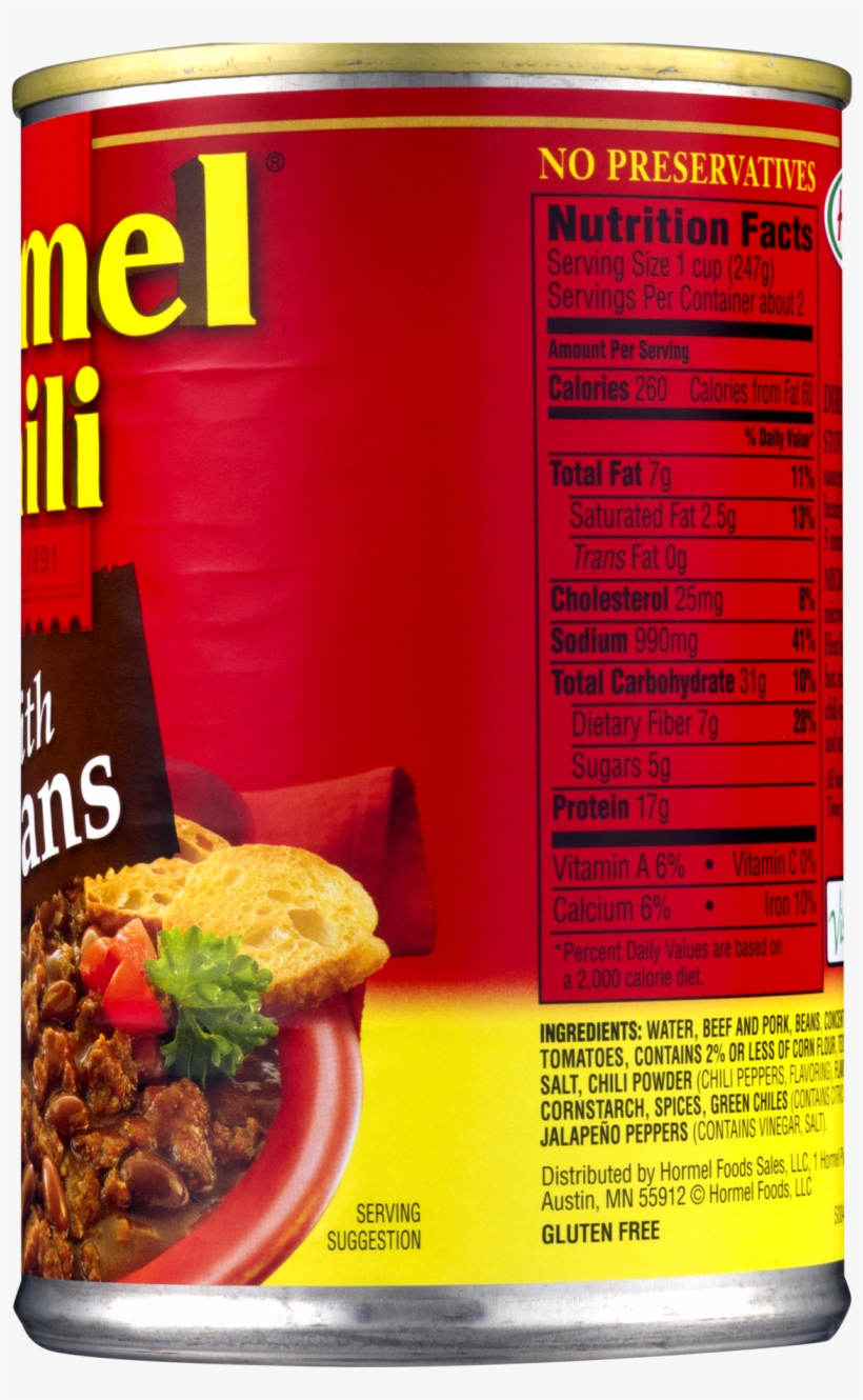 Hormel Chili Pork With Beans Hot, transparent png