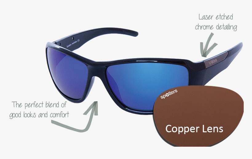 Spotters Sunglasses Vector Gloss Black Frame With Copper - Sunglasses, transparent png
