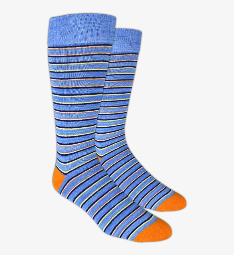 Painted Stripe Socks In Blue/orange/yellow - Bookmill, transparent png