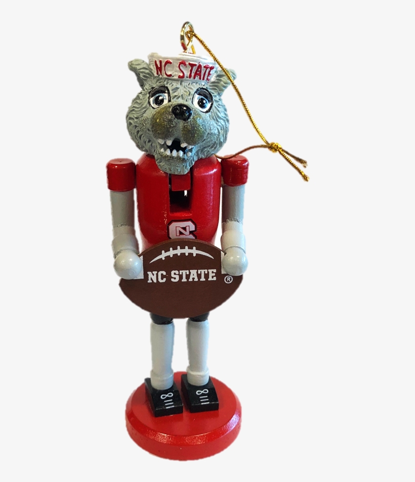Nc State Wolfpack 6" Wolf Nutcracker Football Ornament - Figurine, transparent png