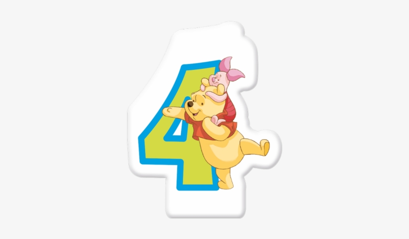 1 Birthday Numeral Candles No - Winnie Pooh 4, transparent png