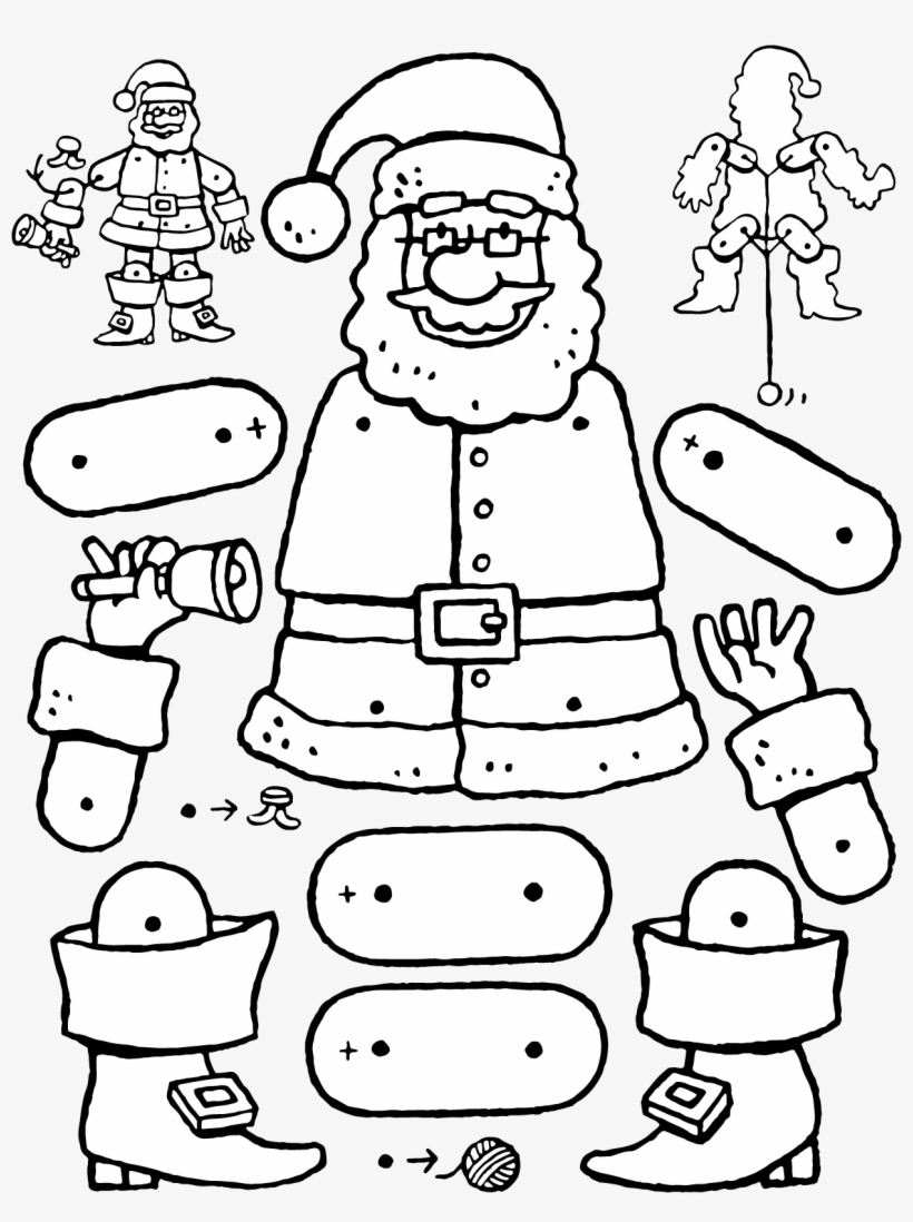 Father Christmas Jumping Jack Doll - Pantin Pere Noel, transparent png