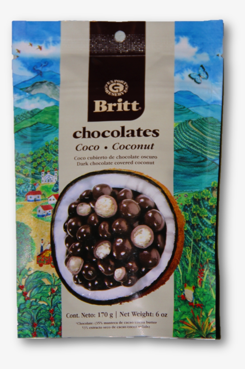 Dark Chocolate Covered Coconut - Café Britt, transparent png