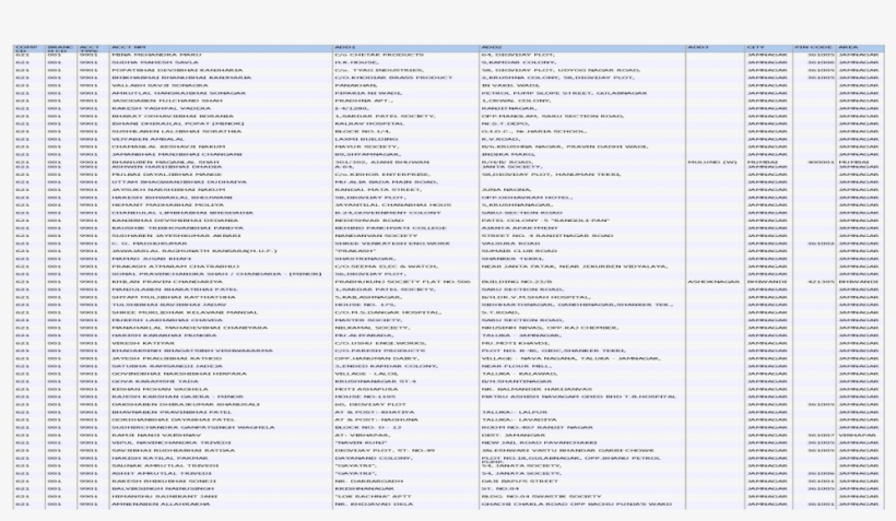 Comp Branc Acct Acct Nm Add1 Add2 Add3 City 001 9901 - Monochrome, transparent png