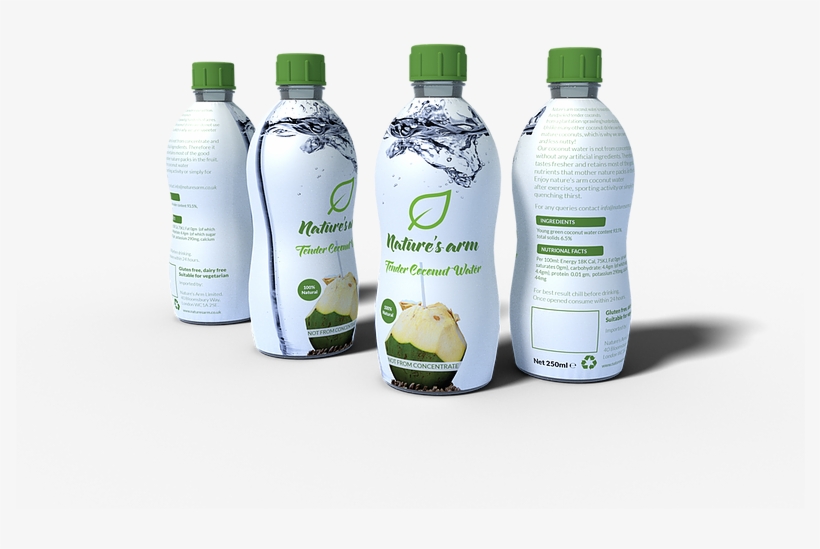 100% Natural, Made From Tender Green Coconut - Plastic Bottle, transparent png
