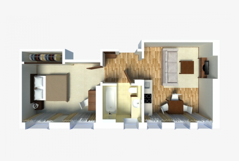 Classic Room Standard Room Studio Apartment Egoist - Floor Plan, transparent png