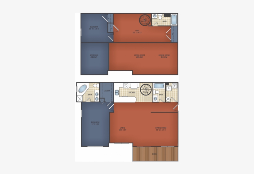 Floor Plansthree Br Sr Loft - Floor Plan, transparent png
