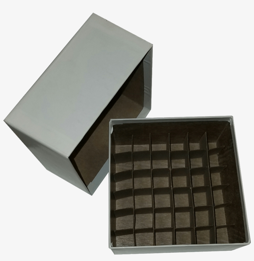 Standard White 3″ Fiberboard Boxes With 36 Cell Dividers - Chocolate, transparent png