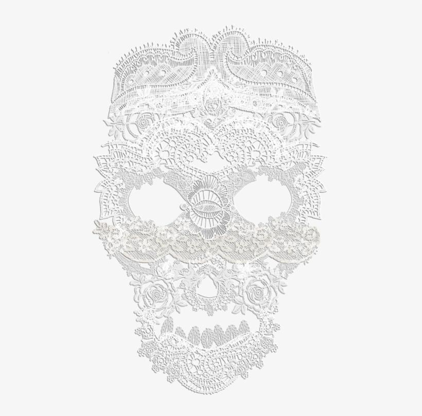 Lace Skull On Tumblr Png Lace Skull Tumblr - Motif, transparent png
