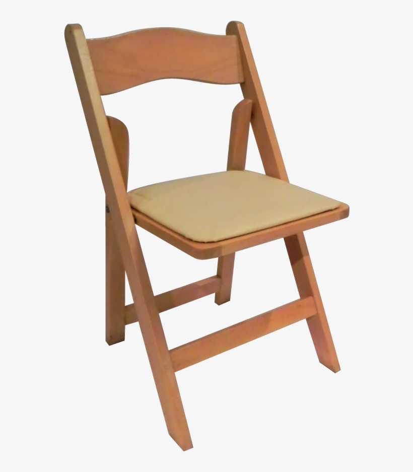 Natural Wood With Padded Seat - Folding Chair, transparent png