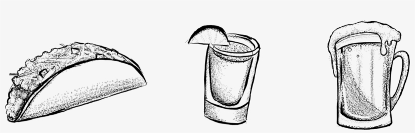 Tacos Tequila Beer - Sketch, transparent png
