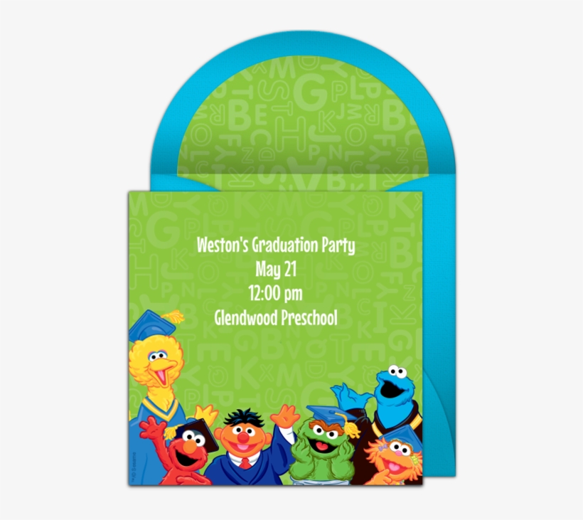 Sesame Street Graduation Online Invitation - Sesame Street Graduation, transparent png