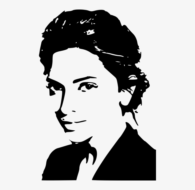Woman Face Png - Deepika Padukone Black And White, transparent png