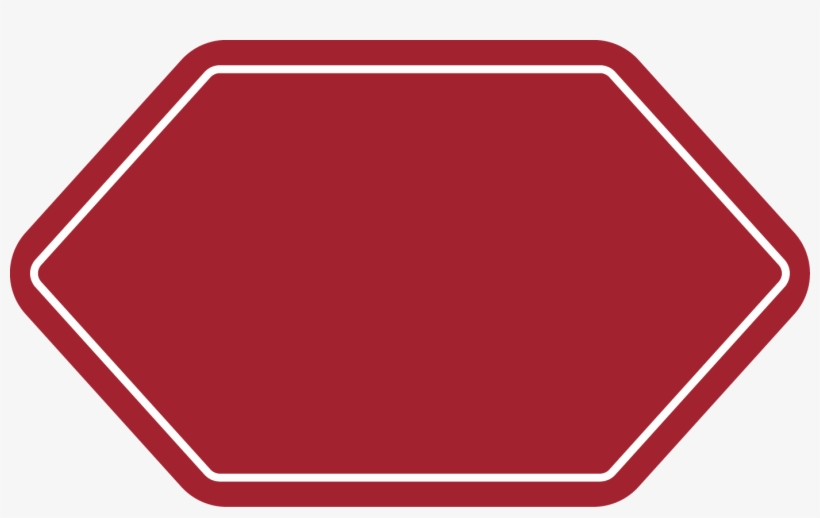 Red Hexagon Banner White Border, transparent png