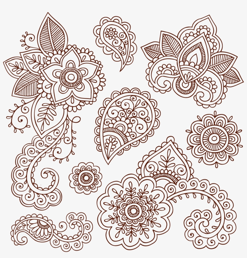 Tattoo Paisley Material Ham Pattern Henna Vector Clipart, transparent png