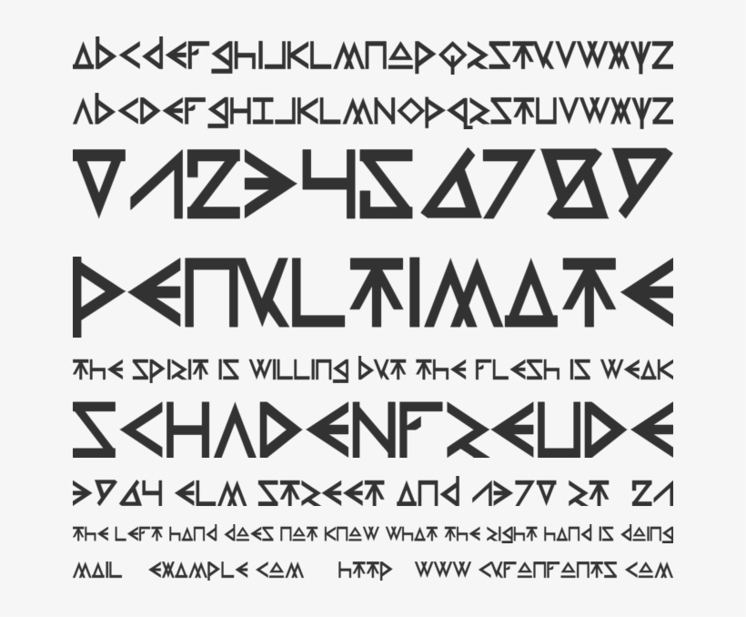Thors Hammer Font Preview - Triangle, transparent png