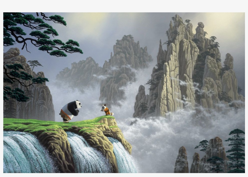 Kung Fu Panda "respect For All Things" Art Print By - Waterfall, transparent png