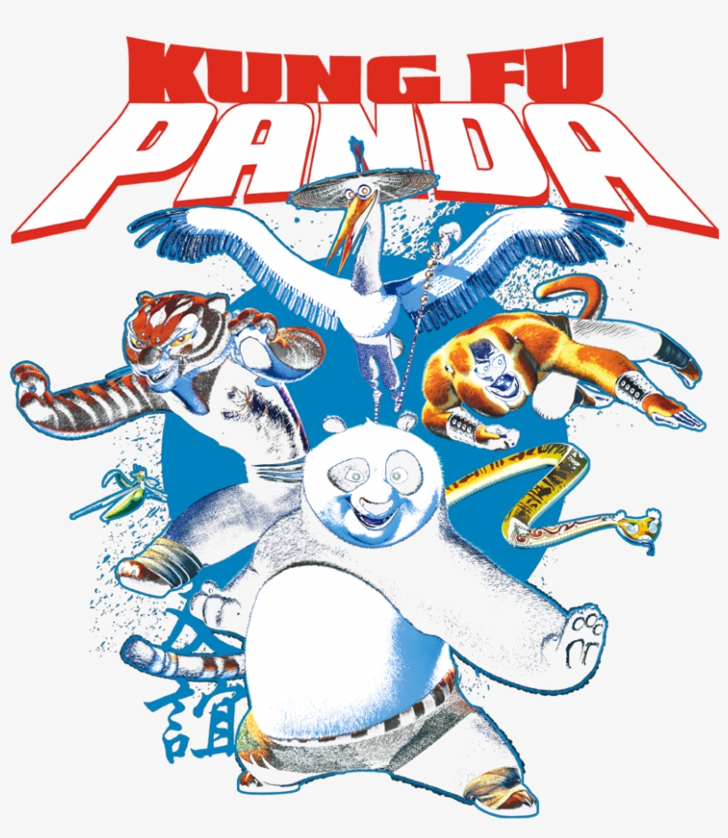 Kung Fu Panda Kung Fu Group Juniors Premium T-shirt - Poster, transparent png