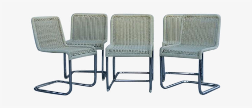 Vintage Chrome Chairs Fresh Faux Rattan Cantilever - Chair, transparent png