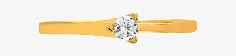 Solitaires Ring In Gold & Real Diamond - Engagement Ring, transparent png