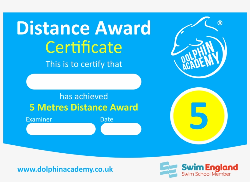 Dolphin Academy 5 Metre Distance Award Certificate - Noosa Heads, transparent png