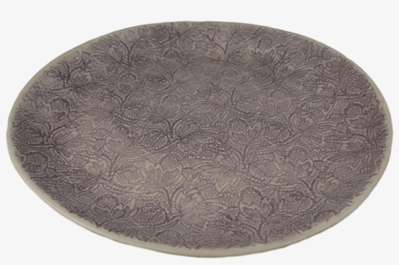 Handmade Aubergine Round Serving Plate With Lace Pattern - Circle, transparent png