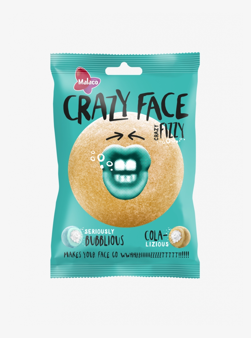 Crazy Face Fizzy 80gr - Sandwich Cookies, transparent png