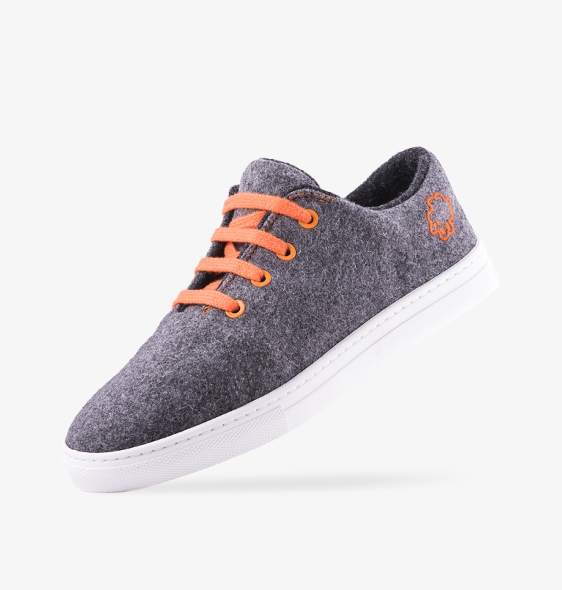Sneaker - Orange - Suede, transparent png