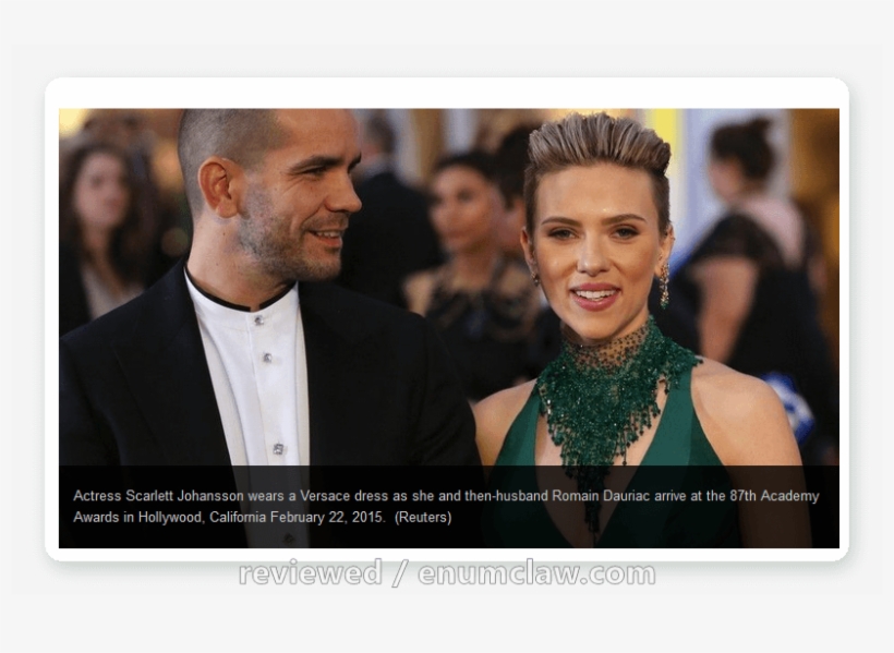 Scarlett Johansson Is So Selfish She Can't Even Stay - Scarlett Johansson E Marito, transparent png