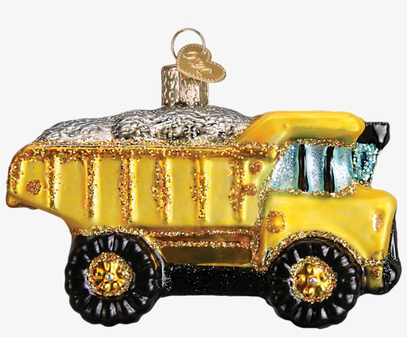 Dump Truck Old World Glass Ornament - School Bus, transparent png