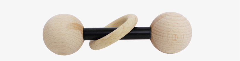 Baby Rattle Black Core Ring - Wood, transparent png