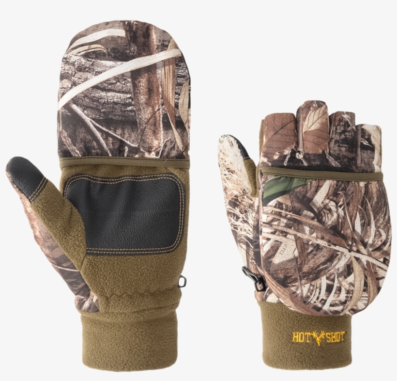 "bulls Eye" Stretch Fleece Fingerless Pop Top Mitten - Leather, transparent png