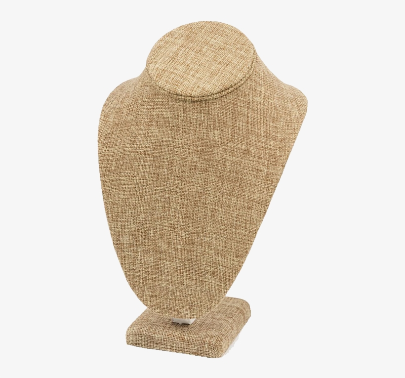 10" Burlap Necklace Bust Jewelry Display - Woolen, transparent png