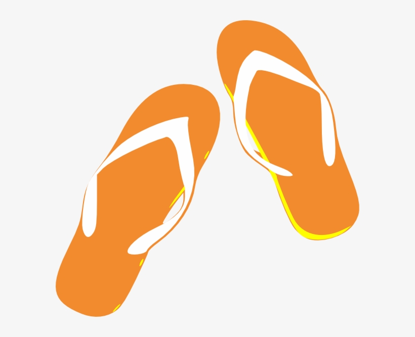 Orange Flip Flop Clip Art, transparent png