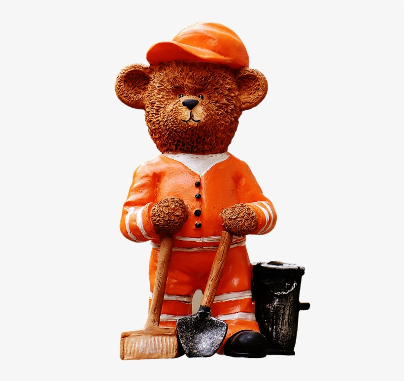 Bear, Profession, Refuse Collector, Figure, Cute, Sweet - Waste, transparent png