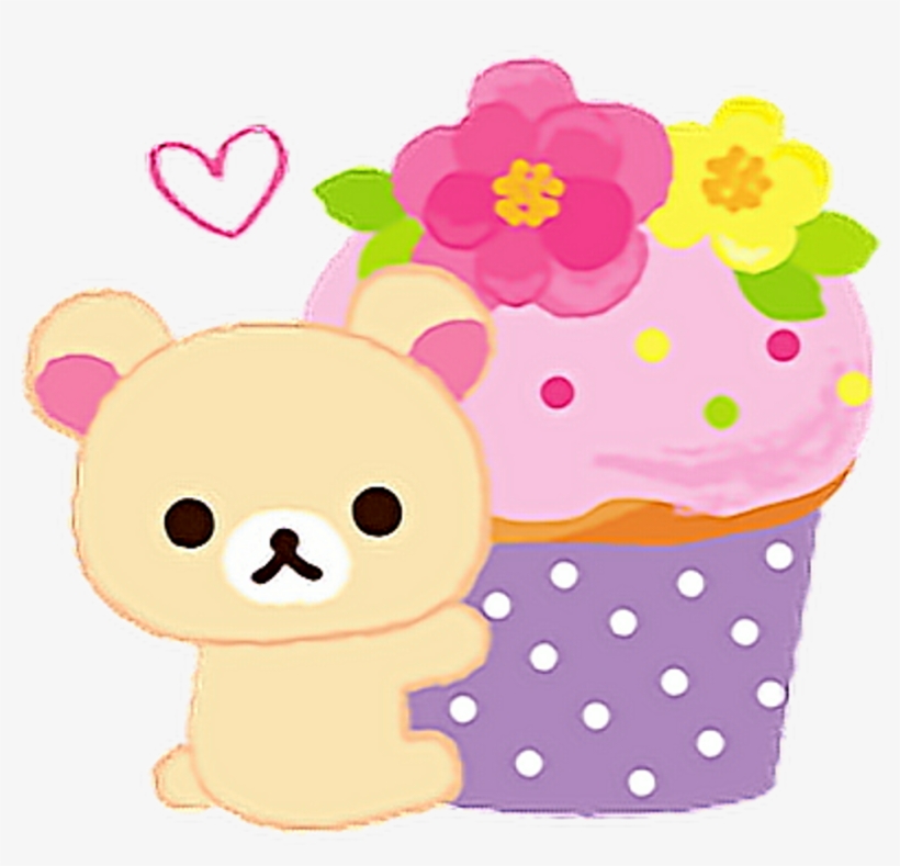 Kawaii Cute Bear Chibi Rillakkuma Png Stickers Flowers, transparent png