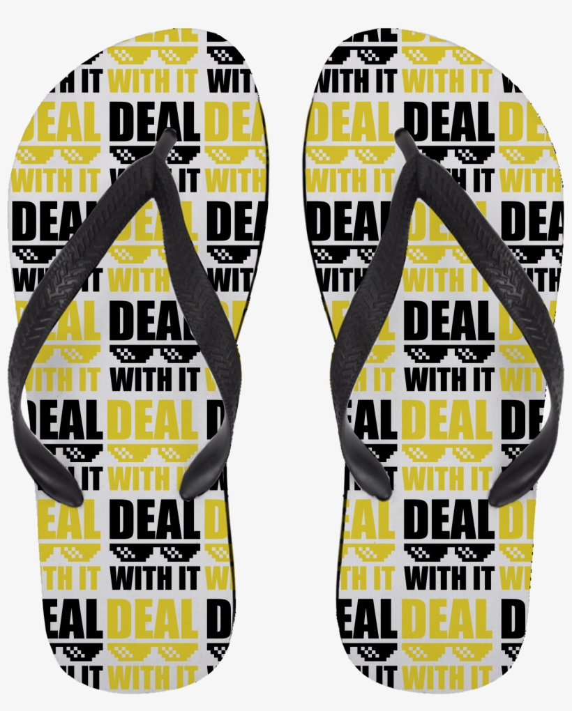 Deal With It Patterned Flip Flops - Puedo Vivir Sin Ti, transparent png