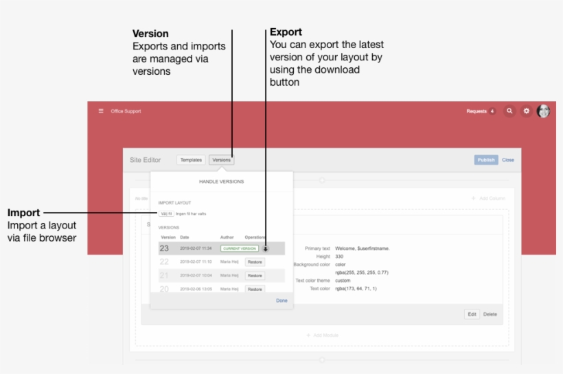 Export And Import Of Layouts, transparent png
