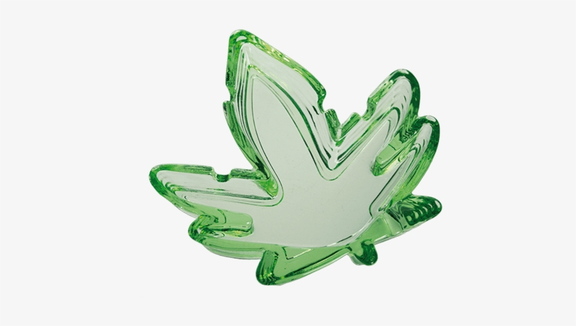 Glass Leaf-shape Ashtray - Ganja Ashtrays, transparent png
