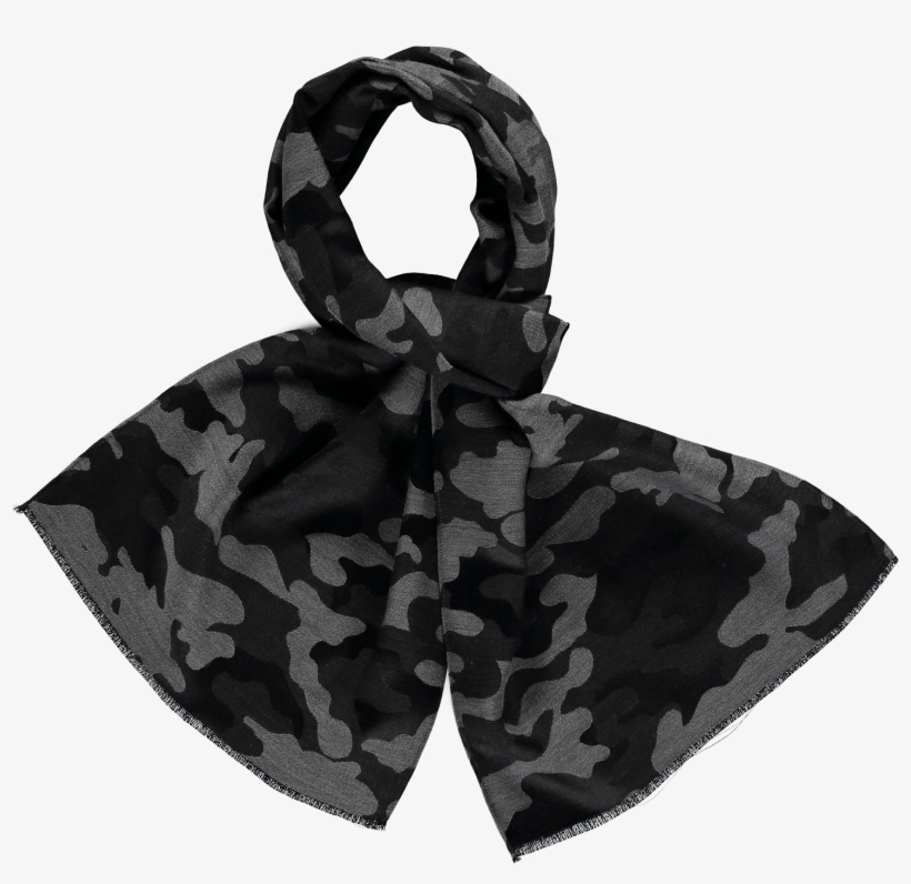 Wool Scarf Camo Black Grey - Scarf, transparent png