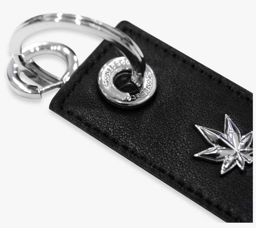 Japanese Maple Leaf Leather Tag Keychain, transparent png