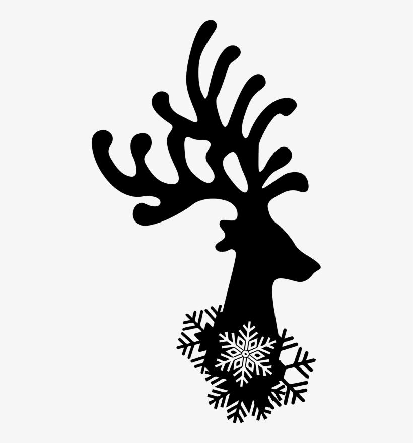 Vinilo Empresa Ciervo Y Copo De Nieve, transparent png