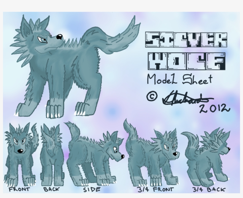 Silver Wolf Model Sheet - Cartoon, transparent png