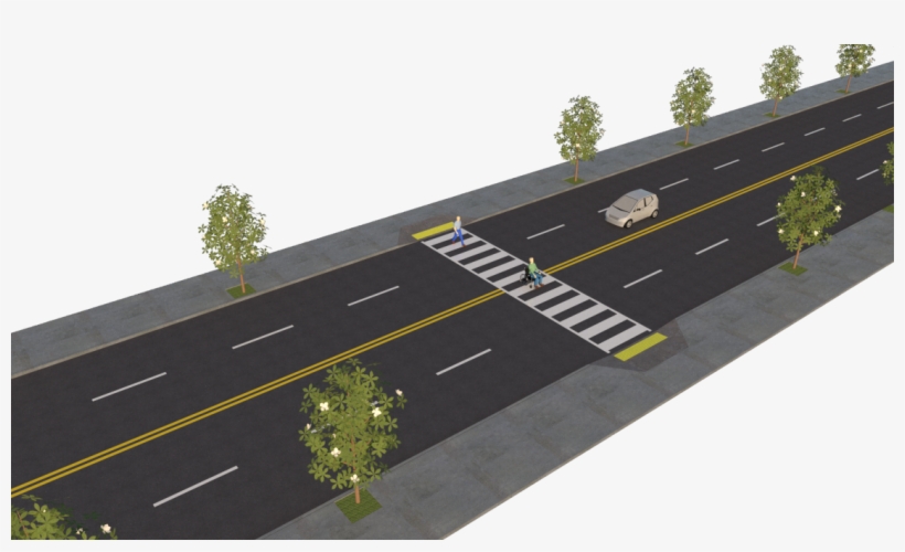This Rendering Shows A Four-lane Road With A Midblock - Highway