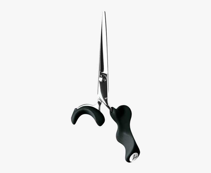 Tijera Ergonómica Exthand De Color Negro Para Diestros - Scissors, transparent png